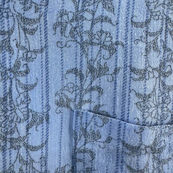 Linea Dome Men's Blue Button-Up Short Sleeve Shirt XXL Floral Casual Vintage - Picture 8 of 10